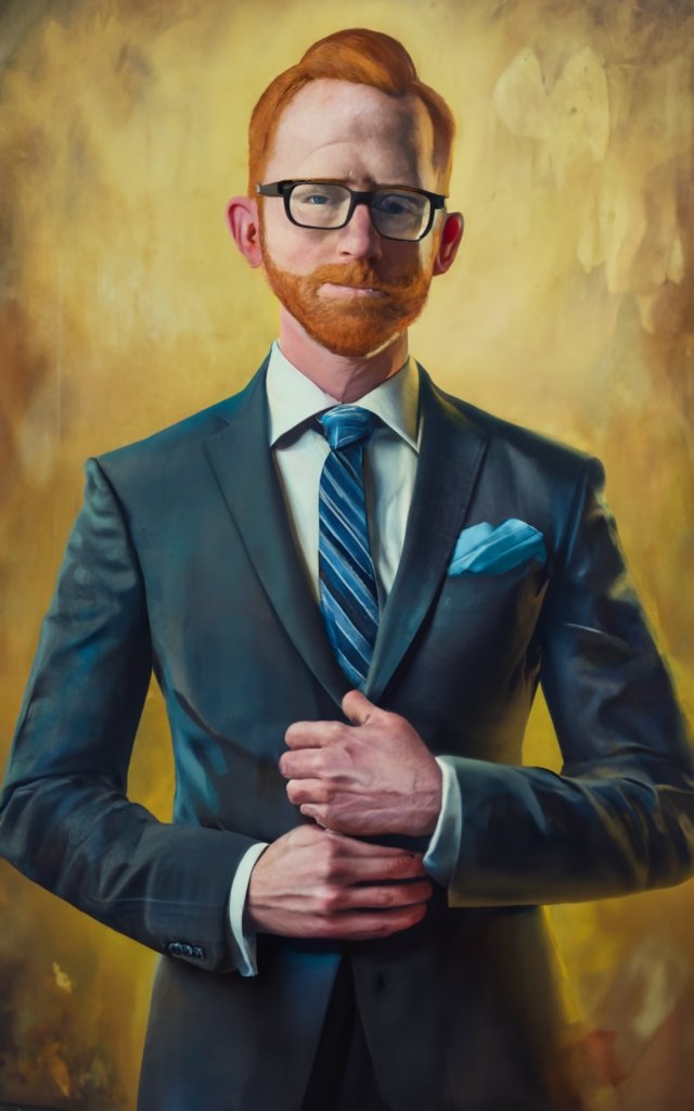 theshinyman's tweet photo. @SteveHofstetter So this is what AI thinks you look like. Not too shabby a resemblance, IMHO. #fanart #AI #ideogram https://t.co/AolJshSBOs