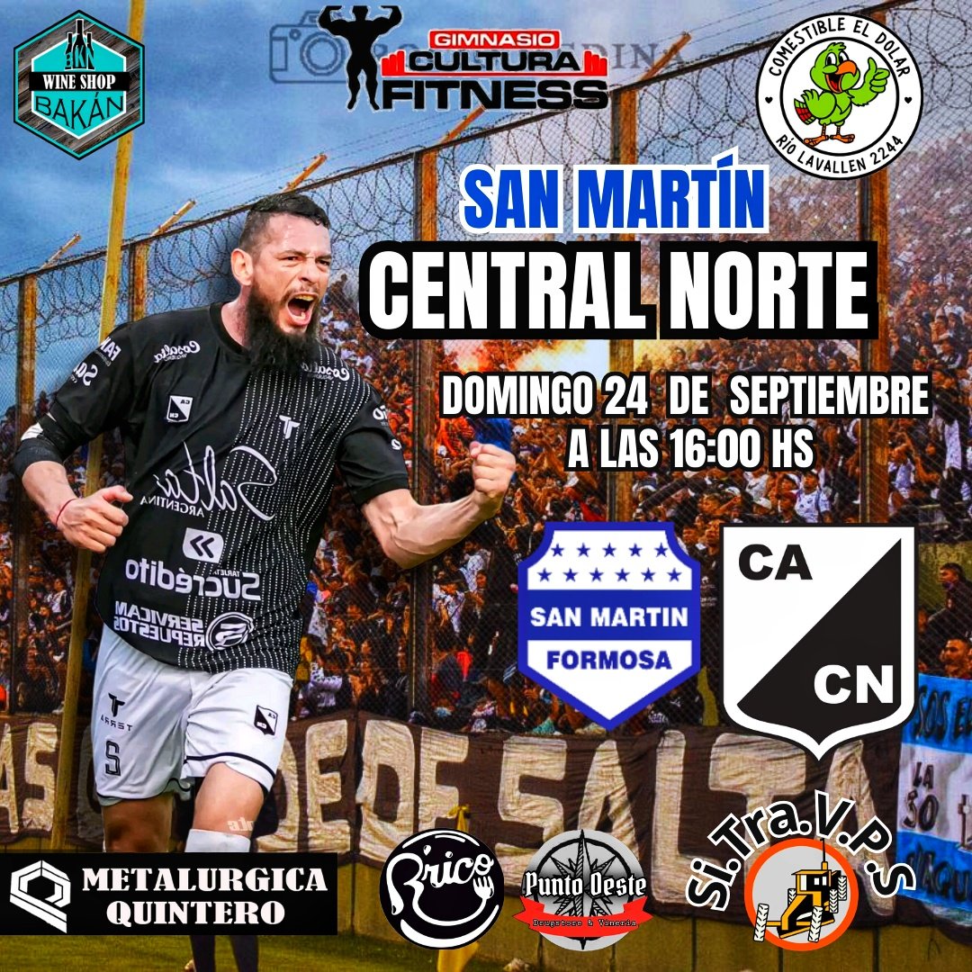 republica1071's tweet photo. #COMFIRMADO 
San Martín vs Central Norte 
Domingo 24 a las 16:00 Hs https://t.co/XqamKIWHGS