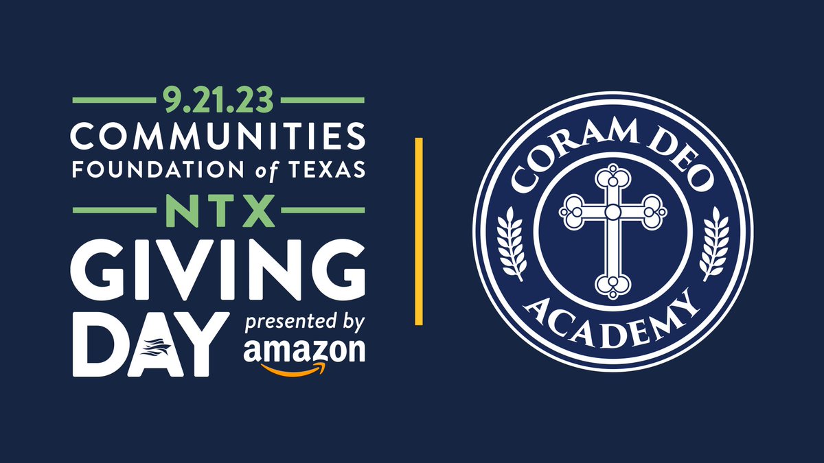 North Texas Giving Day is this Thursday, Sept. 21st! Giving is open now, and we invite you to support the students, programs, &amp; mission of Coram Deo Academy. 

Go to NorthTexasGivingDay.org/CDALions today! 

#CDALions #CDA25th #NTXGivingDay2023