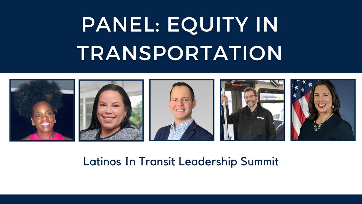 Join TRB's Gwen Chisholm-Smith at the Latinos In Transit Leadership Summit on Sept 23. 

<a href="/GannettFleming/">Gannett Fleming</a>, <a href="/FoursquareITP/">Foursquare ITP</a>, @MVRTA_, and <a href="/FTA_DOT/">Federal Transit Admn</a> panelists give examples of meaningful changes &amp; steps forward for greater equity in U.S. transit systems. 

#HHM
ow.ly/6ZXh50PMUhN