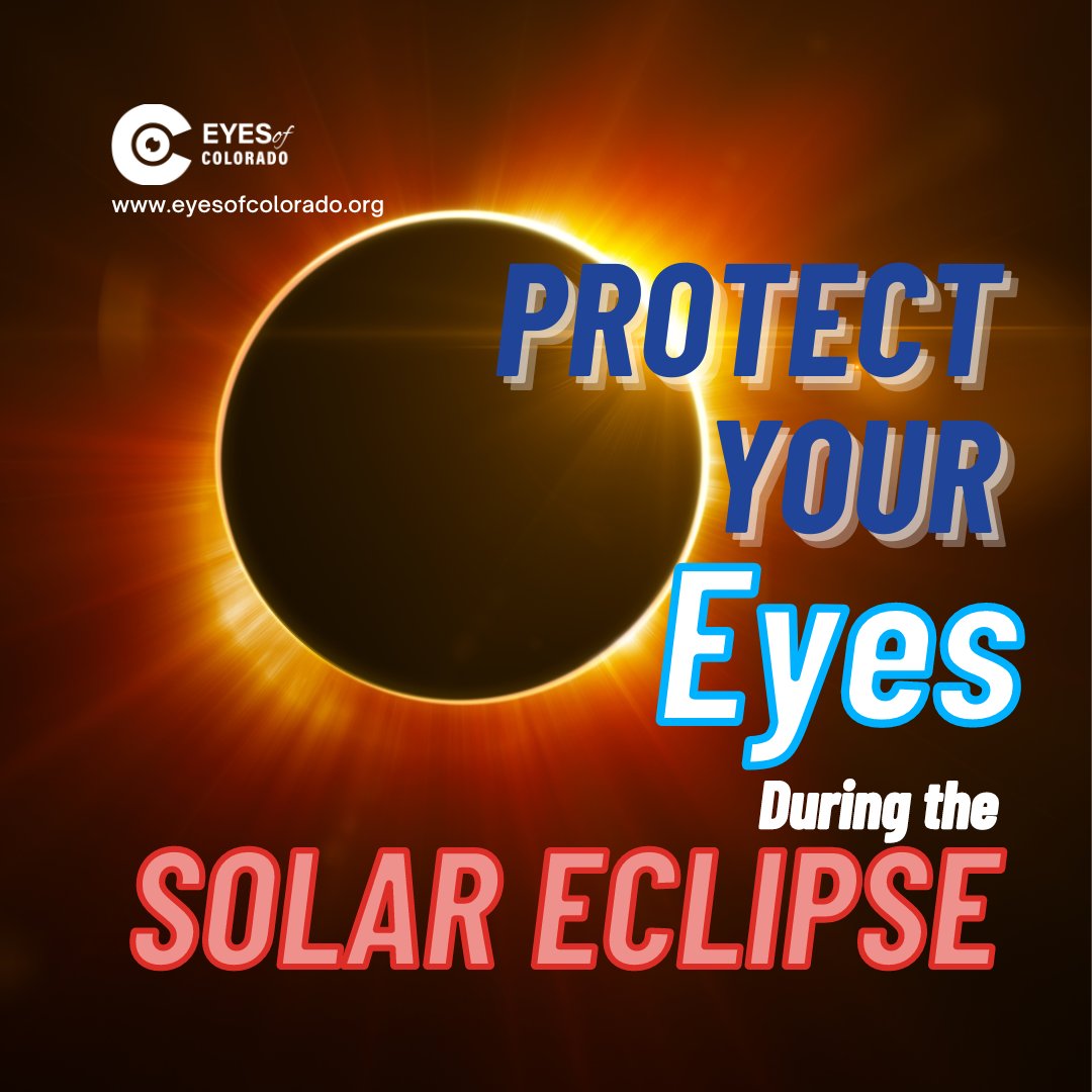 EyesColorado's tweet photo. An annular solar eclipse is happening on Oct. 14, 2023! The sun is mighty, and looking at it without protection will permanently damage the central vision in your eye. We’ve compiled a list of ways to view this rare occurrence safely! https://t.co/kQYI6Nq7V1 https://t.co/eJGBdGdA3H