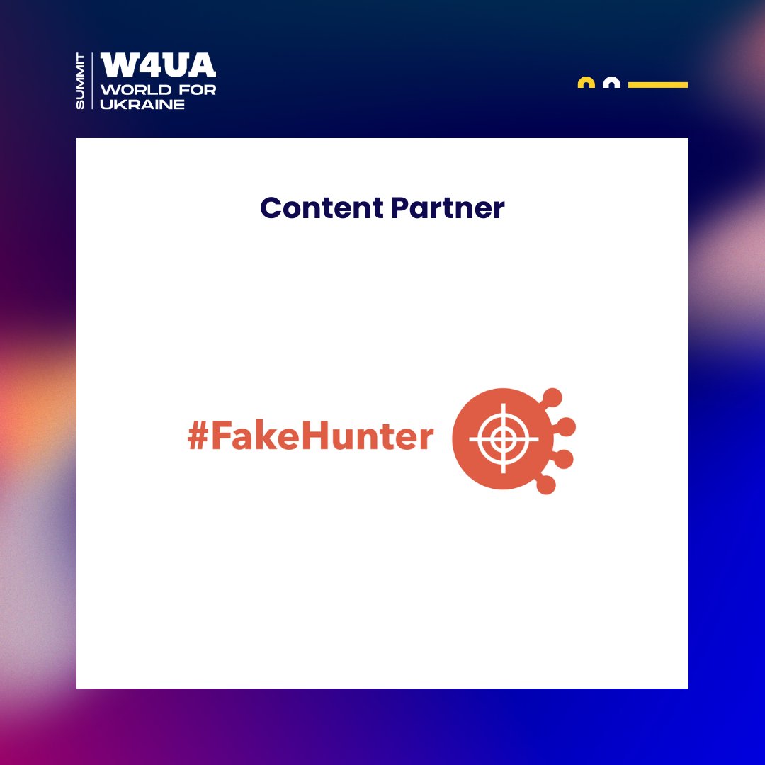 W4UA_Summit's tweet image. ❤️ Our next partner is an important player in the fight against disinformation: #FakeHunter ❤️   #W4UA #WorldForUkraineFoundation #WorldForUkraineSummit2023 #Ukraine #HelpForUkraine #LetsDoItUkraine