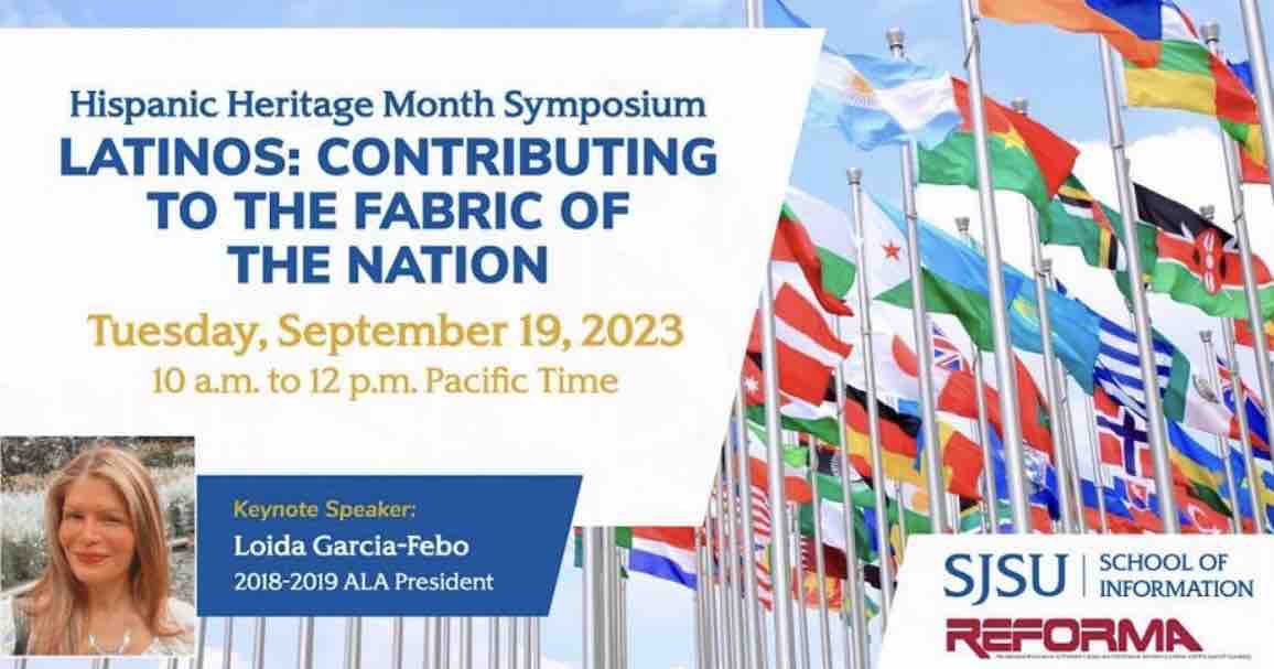 SJSUiSchool's tweet photo. Don’t forget to attend our 2023 #HispanicHeritageMonth Symposium today from 10:00 AM to 12:00 PM PST. Join our discussion of how #libraryservices can help support the #LatinxCommunity.
Learn more here: https://t.co/kOLz7Mqy50 https://t.co/uVKpvZGDWc