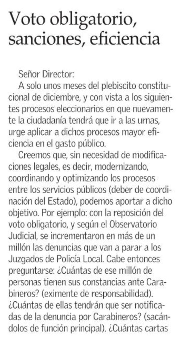 JPLNacional's tweet photo. Voto obligatorio, sanciones, eficiencia por el vicepresidente Mirko Bonacic-Doric @MirkoB_D 

https://t.co/MapWDdn4w5 https://t.co/n9HmfZL8BD