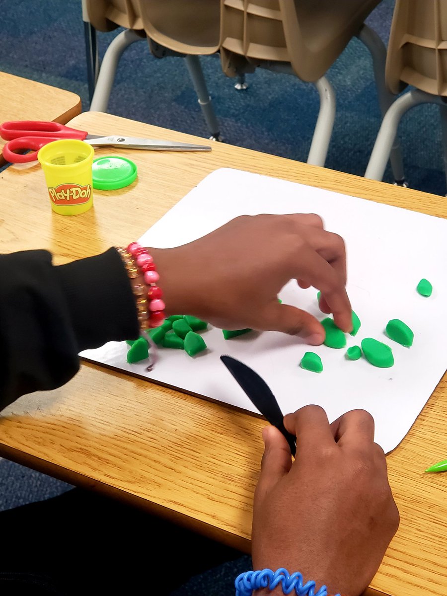 VMColemanHS's tweet photo. Check out our Intro to Culinary students! Mrs. Thomas has them safely learning how to make different vegetable cuts using Play-Doh - and they are having a blast! https://t.co/vfdQqMQaQJ