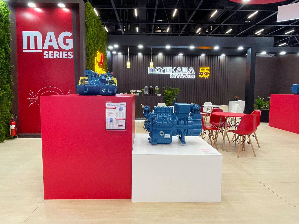 Frascold's tweet photo. #Frascold #compressors were the protagonists of the #Febrava exhibition event, at #Mayekawa's booth. A major event for the Latin American market and for the entire #HVAC&amp;R sector: let's relive the moments of these four days together! https://t.co/CcvwYIgFMc