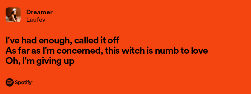 laufeycharts's tweet photo. It's me. The witch is me https://t.co/Fa0fHcAwdM