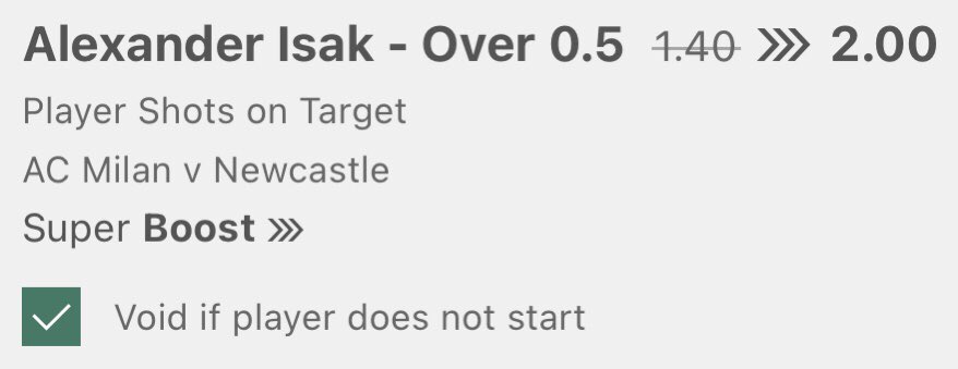 MacxBet's tweet photo. ⚽️AC Milan vs Newcastle
🏆Champions League
⏱️KO 17:45
⭐️Bet365 Boost
📊EVENS https://t.co/dWusM2JJAY
