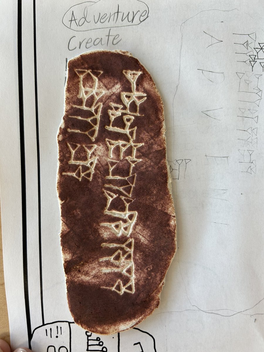 AmyHybarger's tweet photo. Cuneiform in the library❤️ Thank you @brenarnold for the amazing idea! #skyranchlibrary #wcsdlibraries 👏 https://t.co/ndfx2CiSyC