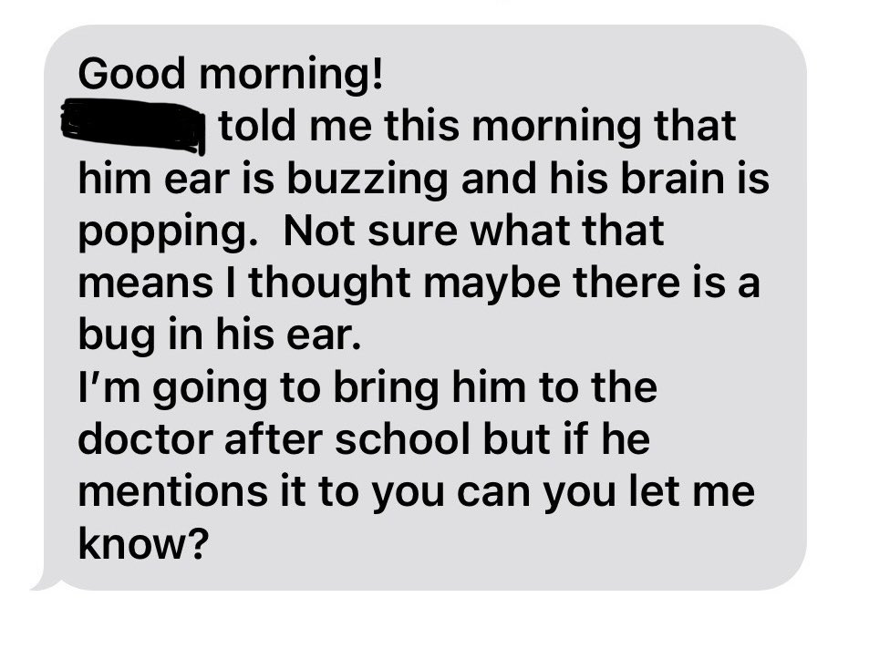 One of our teachers received this message today…no need to worry just learning about neuroscience! Our teachers use language like “Pop, Buzz & Zap” to explain how we grow our brains! (Shared with permission.) 🧠🧠🧠 #mineolaproud #mineolagrows