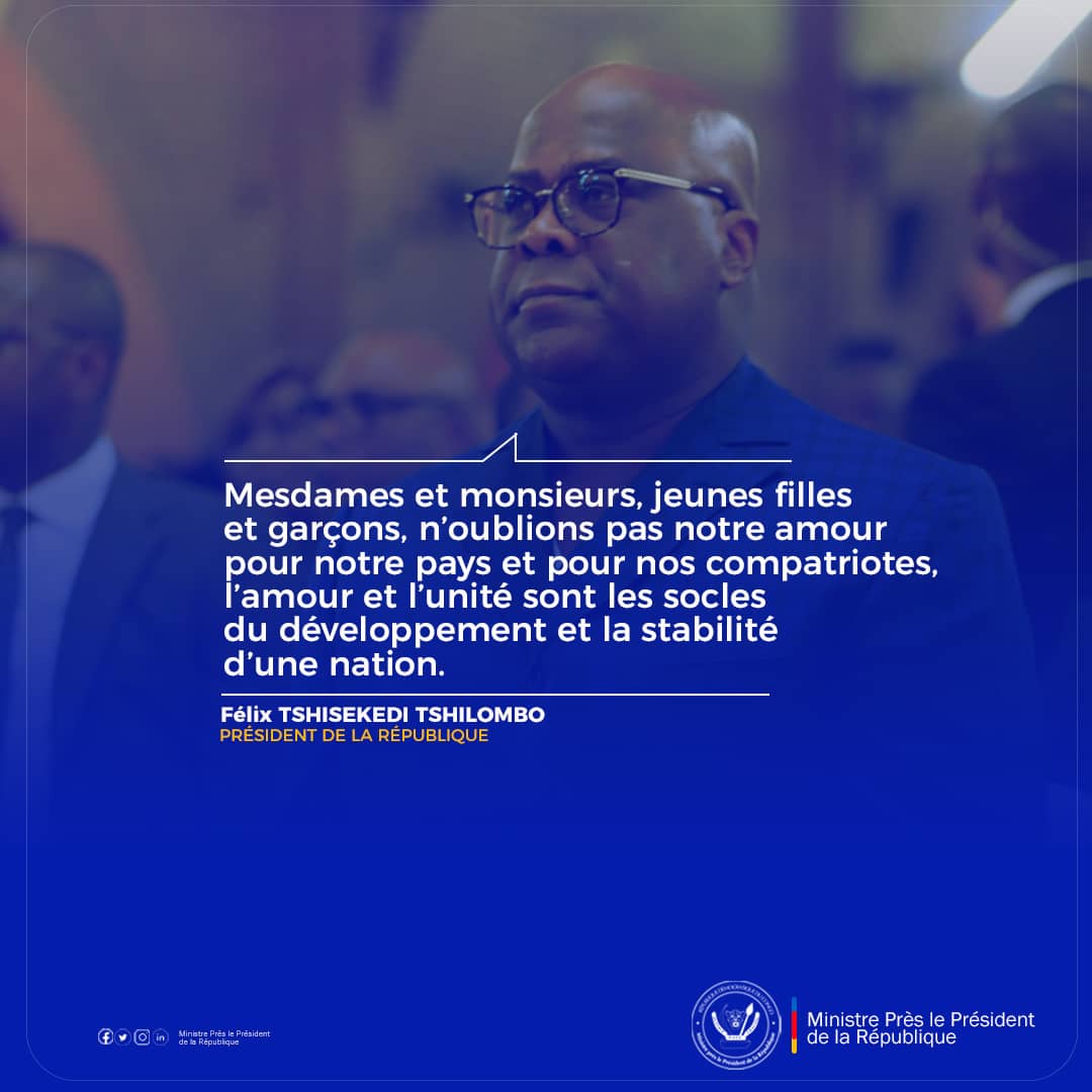 MinPP_Rdc's tweet photo. #RDC | Citation | Cultivons l'amour et l'unité pour le développement et la stabilité de notre pays.
@Presidence_RDC

#AmourPourNotrePays #UnitéNationale #Développement #Stabilité #RDCForte #Solidarité #Patriotisme https://t.co/Yyujq2UNK6