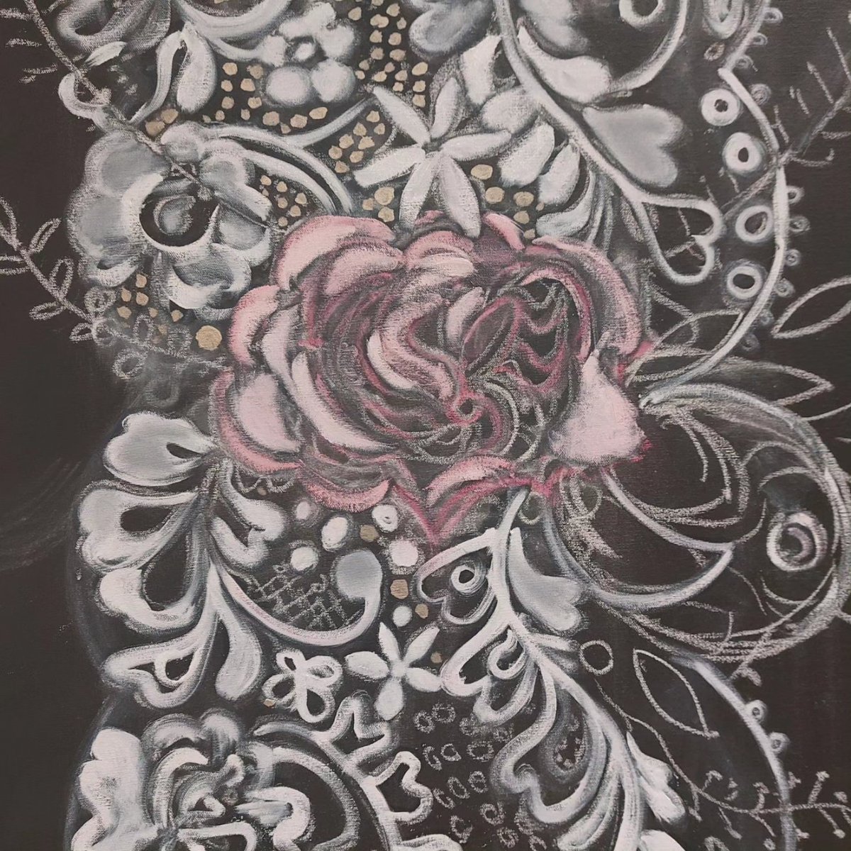 Working on my new #lace #oilpainting I enjoyed demonstrating my process @ashbyartclub last night. #artist #painting #ashby