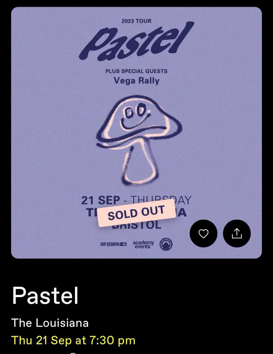 Anyone interested in 2 tickets to see @Pastelbanduk this Thursday at the Louisiana in Bristol. Only £12 a ticket. Tickets are digital so can send them to you.