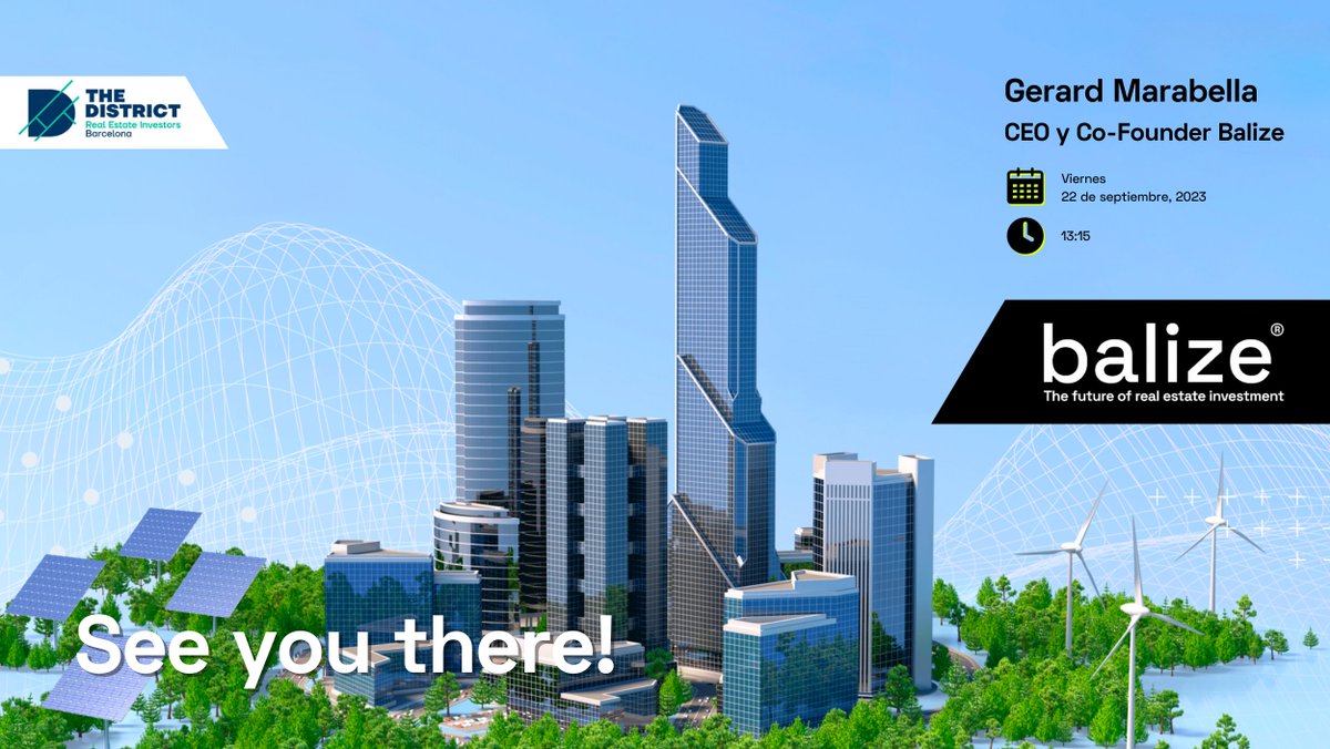 balize_'s tweet photo. 📆 🚀 Del 20 al 22 de septiembre, se llevará a cabo el evento @District_Show en la @Fira_Barcelona . 🏢
Únete a nosotros el viernes 22 de septiembre a las 13:15 y sé parte de la transformación en la inversión inmobiliaria. ¡No te lo pierdas! 🌟📈
#Balize #TheDistrictBarcelona #InversiónInmobiliaria #TokenizaciónInmobiliaria #EventoBarcelona