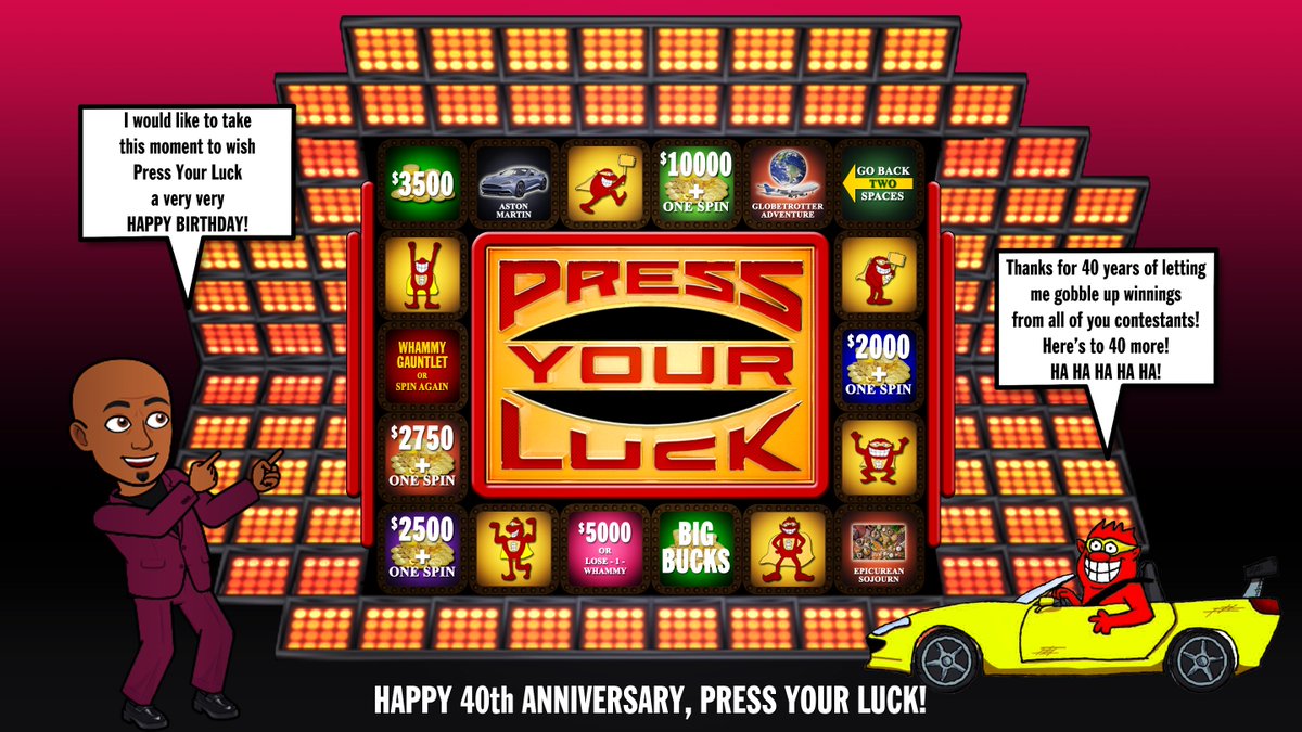 BBEGameShows's tweet photo. I would like to take this moment to wish a very happy 40th birthday to the game show that has inspired this convention host to pursue a childhood dream. Happy 40th-anniversary @tvpressyourluck! Here's to 40 more!

#PressYourLuck
#happy40thanniversary https://t.co/JLJikQK9gD