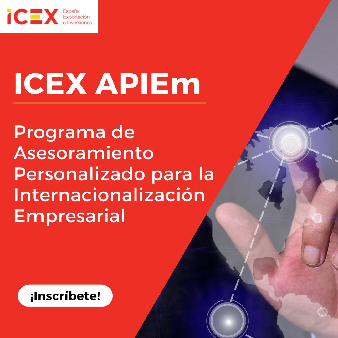 👨‍💼 Desde el <a href="/ICEX_/">ICEX</a> han puesto en marcha el Programa de Asesoramiento Personalizado para la Internacionalización Empresarial (APIEm).

En caso de querer participar es necesario rellenar🖊️ un formulario que podéis encontrar en el siguiente enlace ⤵⤵
bit.ly/46koSZ1
