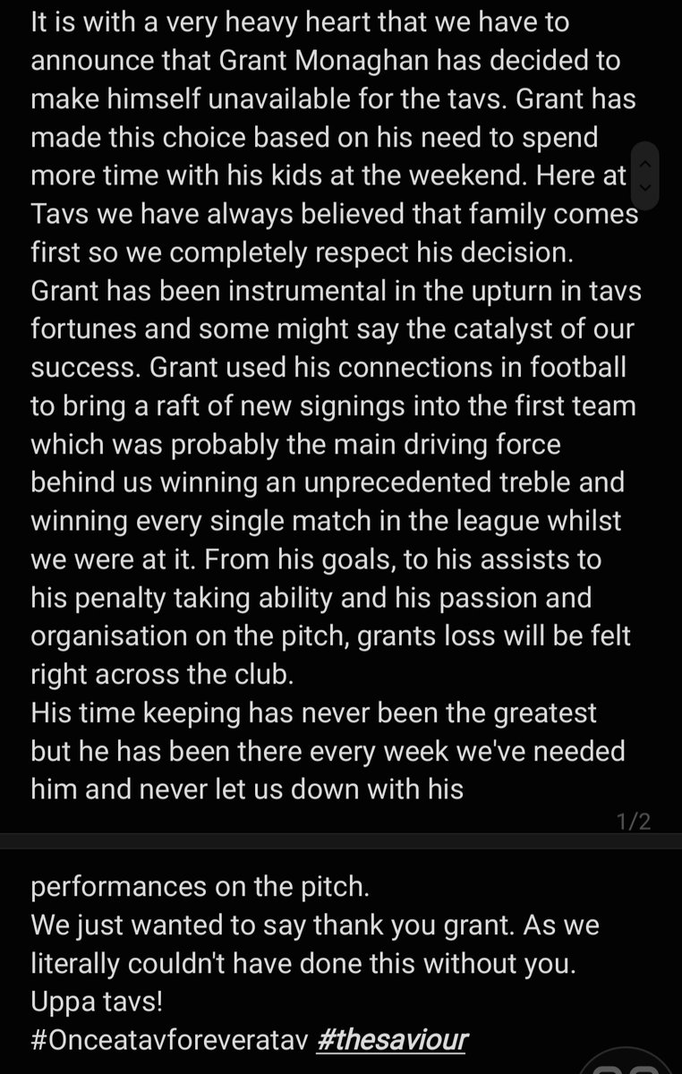 TavernersFC1967's tweet photo. @GrantMonaghan5 https://t.co/As0Hwg1p02