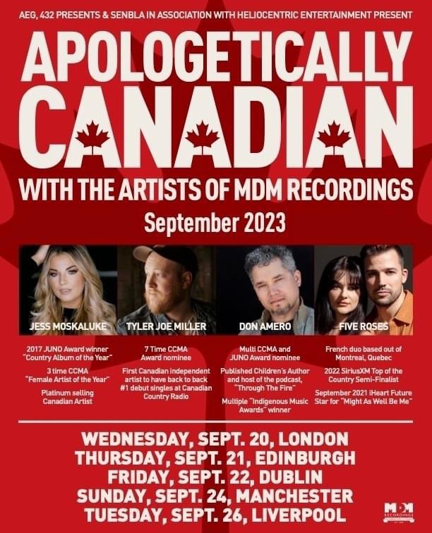 Porch Swing Ent (@porchswingent) on Twitter photo The team has landed and rehearsals are underway in the UK for the <a href="/MDMRecordings/">MDM Recordings</a> ‘Apologetically Canadian Tour! 🇬🇧🎶 <a href="/donaldamero/">Don Amero</a> <a href="/jessmoskaluke/">Jess Moskaluke</a> <a href="/tylerjoemiller/">Tyler Joe Miller</a> @fiverosesmusic The team has landed and rehearsals are underway in the UK for the <a href="/MDMRecordings/">MDM Recordings</a> ‘Apologetically Canadian Tour! 🇬🇧🎶 <a href="/donaldamero/">Don Amero</a> <a href="/jessmoskaluke/">Jess Moskaluke</a> <a href="/tylerjoemiller/">Tyler Joe Miller</a> @fiverosesmusic