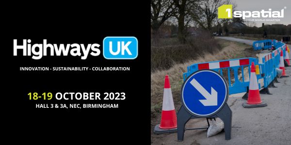 🗓️ 4 weeks until Highways UK 

➡️ 1Spatial Stand (301)
We help clients incorporate data quality into their processes using highways data

➡️ 1Streetworks Stand (9)
We're back at Highways UK following our highly successful launch at last year's exhibition
bit.ly/3RsAK6N