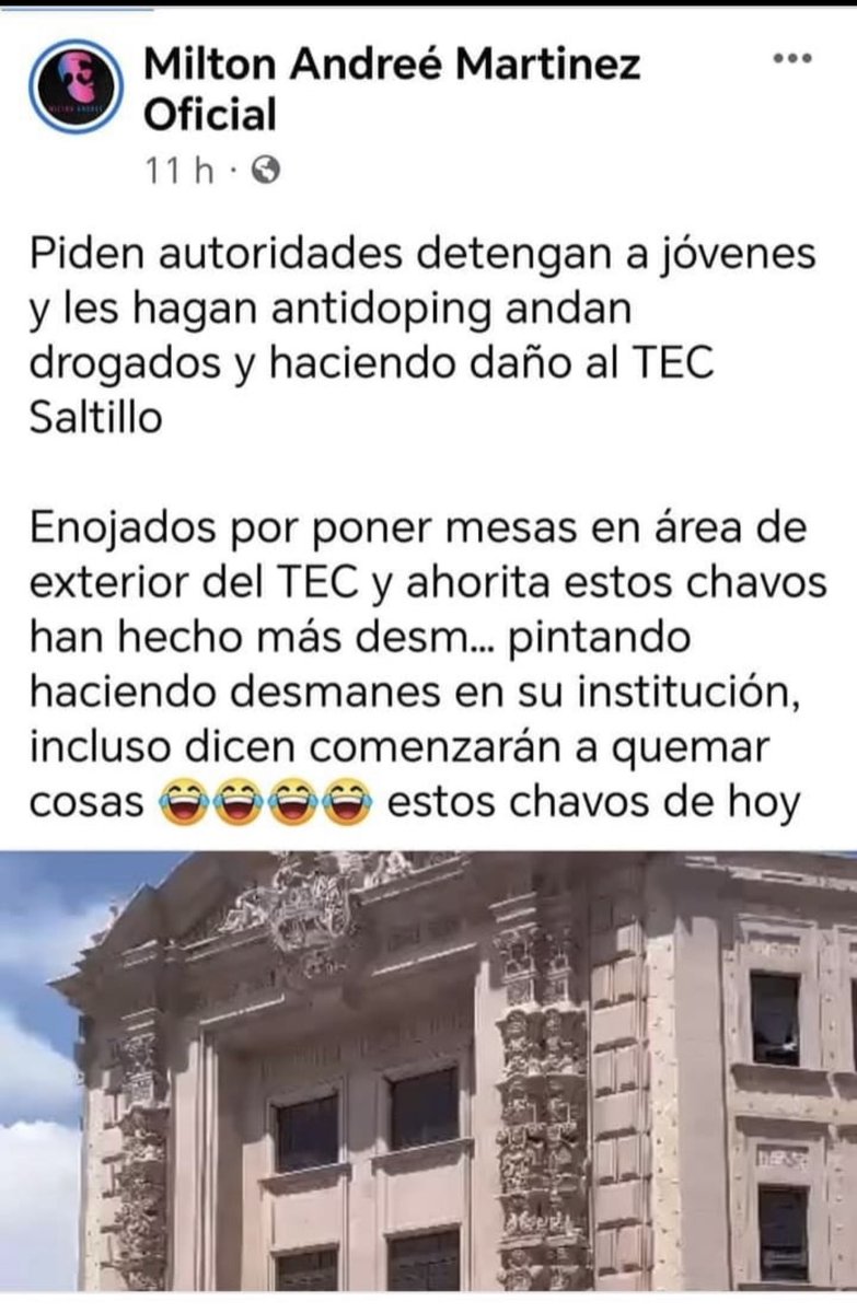 saltillotwit's tweet photo. #Saltillo #Coahuila #Monclova #Torreon #Acula #PiedrasNegras #Mexico @RicardoMeb
CUIDEN A LOS ESTUDIANTES
. https://t.co/4j2rEHfjjE