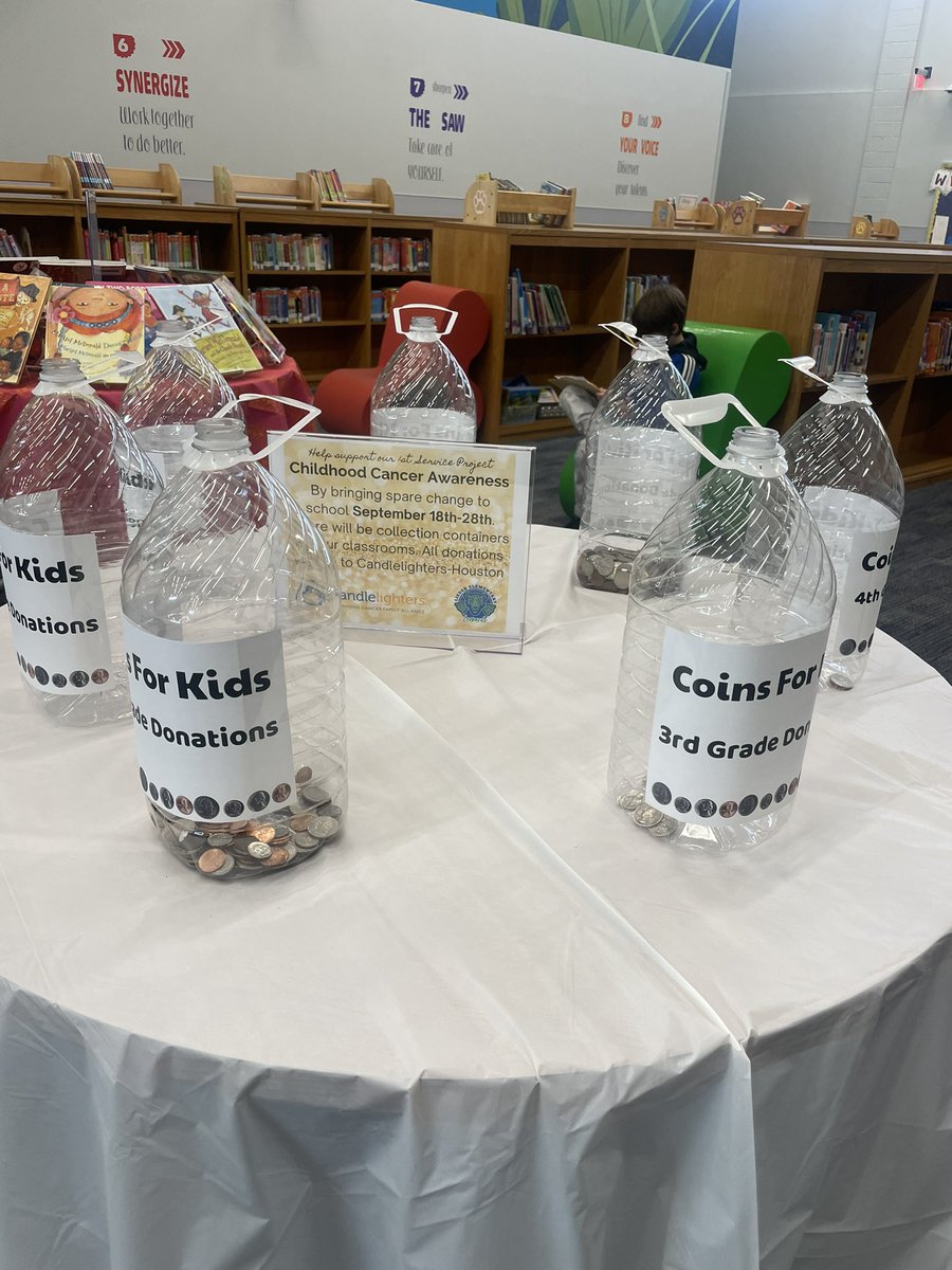 CFISDLieder's tweet photo. Our first school wide service learning project has started. Bring your coins in for kids today! #serviclearning #childhoodcancerawareness #liederleopardsarebettertogether #atliederwelead #lighthouseproud @LeaderInMeShs @CyFairISD https://t.co/AclurAcgOD