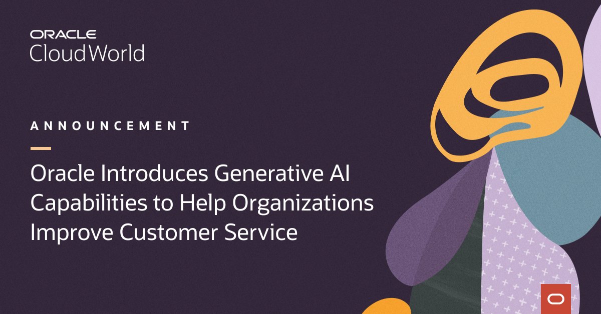 Meltz68's tweet photo. The latest additions to Oracle Fusion Service will help free your customer service agents of the manual and time-consuming tasks they dread: https://t.co/jOTEZ4PCRP #CloudWorld https://t.co/Ad2VClAlxF