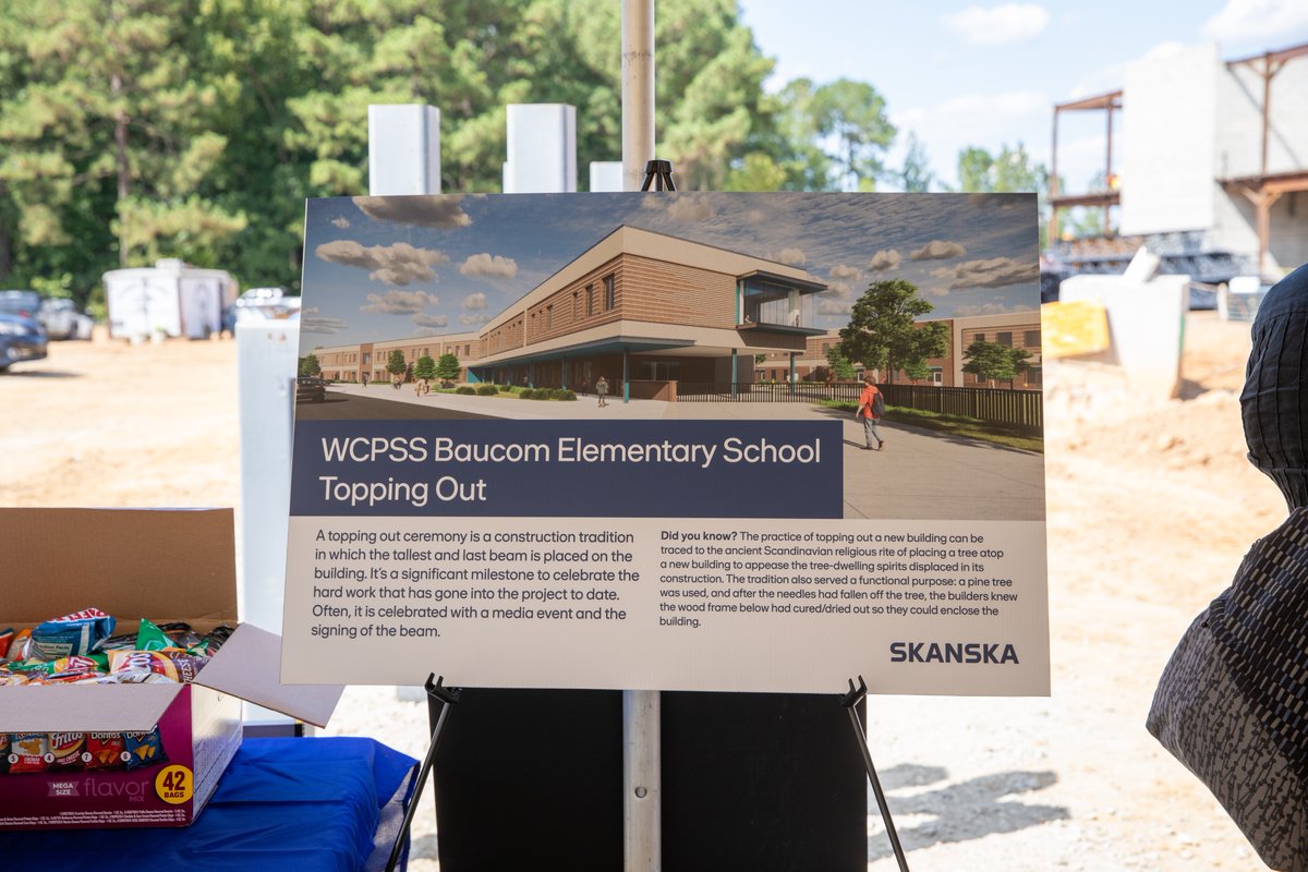 WCPSS's tweet image. 🌟🏫 A Milestone Moment! 🏗️ The beam raising ceremony at the new Baucom Elementary School this week was a symbol of progress, unity, and the bright future awaiting our students. Exciting times ahead! 📚 #BaucomElementary #BuildingForTomorrow #WCPSS