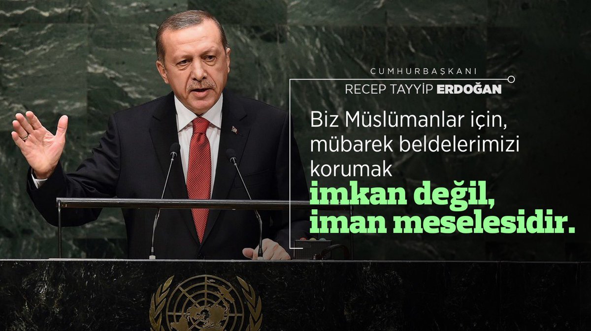 muratcetin27's tweet photo. “Biz Müslümanlar için mübarek beldelerimizi korumak imkan değil, iman meselesidir.” 

@RTErdogan 

#WorldLeaders https://t.co/C8UIcdaLnH
