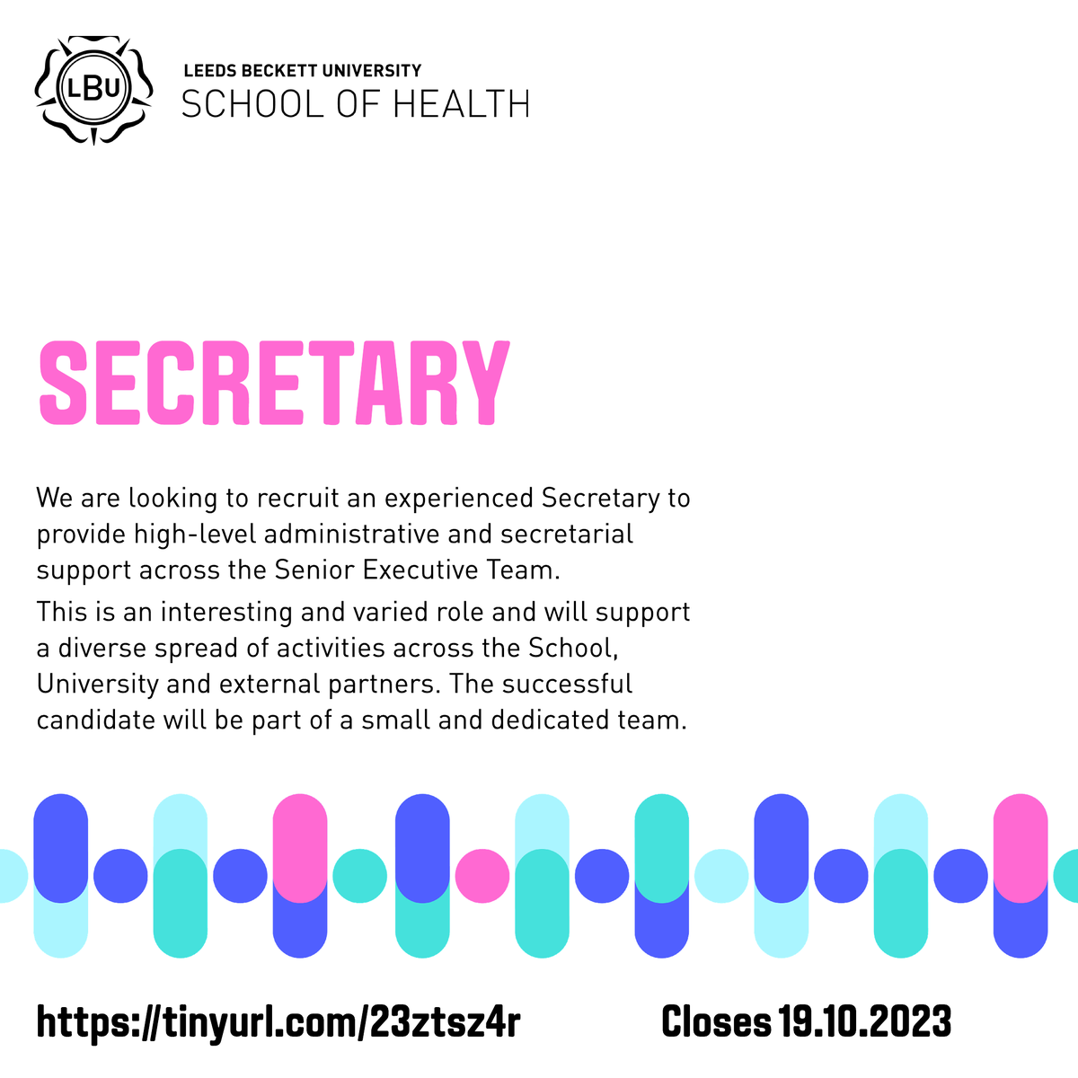 We have an exciting #opportunity for a Secretary to join our small dedicated team. Are you highly organised? Can you provide support to our Senior Executive members? 
Click here to find out more and #apply tinyurl.com/23ztsz4r
#secretary #administrationjobs #JobVacancy