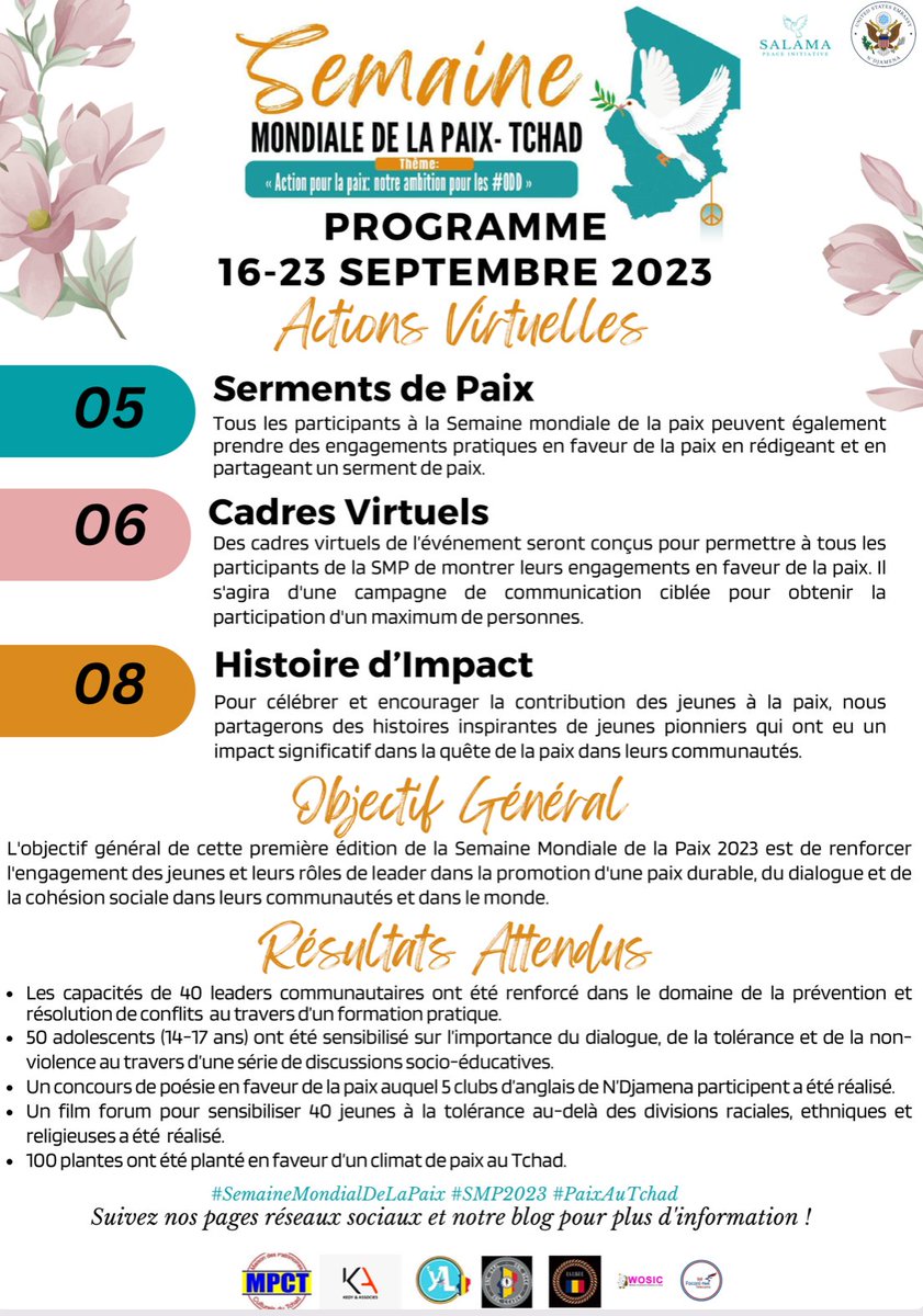 🌍🕊️ Global Peace Week 2023 Programme 🕊️🌍

Have you explored our complete lineup of events for Global Peace Week? We're thrilled to extend a warm invitation for you to join in the activities! 🤝🌟 #GlobalPeaceWeek #JoinUs