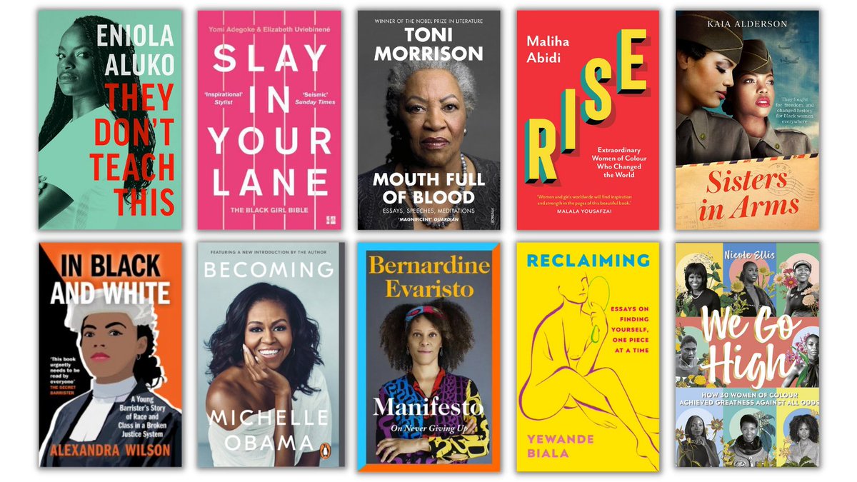 Have you seen our reading list for #BlackHistoryMonth? Here are just a few of our recommendations. Check out the full list at bit.ly/46gLDNn #WeekendReads @slayinyourlane @yomiadegoke @lizuvie @kaiawrites @EssexBarrister @MichelleObama @yewande_biala @NicoleEllis