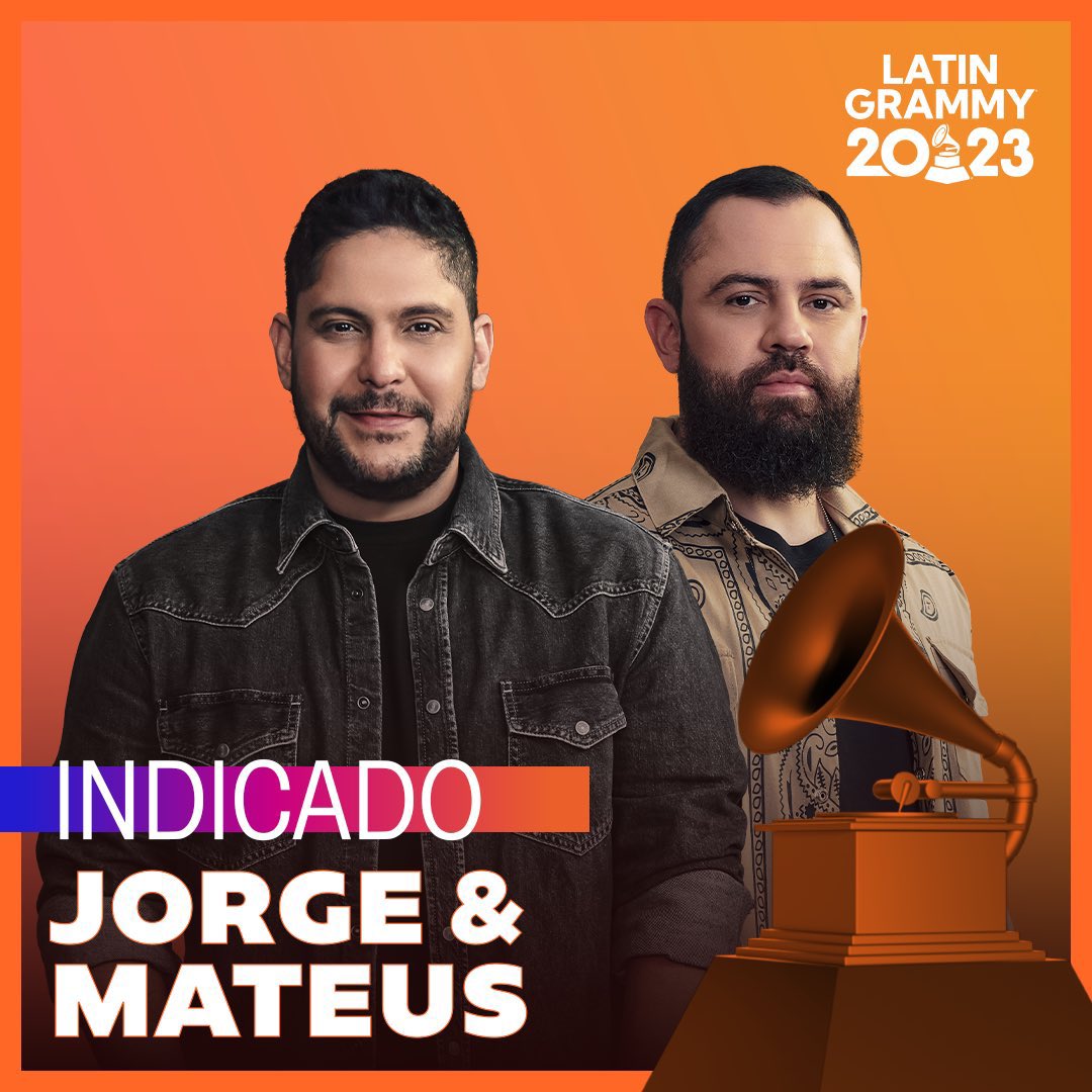jorgeemateus's tweet photo. Fomos indicados ao Grammy Latino 2023 na categoria “Melhor Álbum de Música Sertaneja” com o álbum “É Simples Assim”. 👏🏻❤️ Qual a faixa preferida de vocês? https://t.co/LFvx0Poq0I