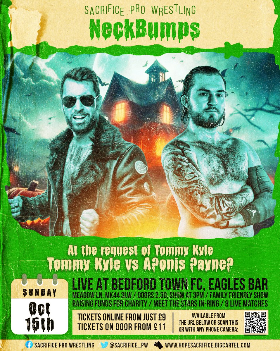 Sacrifice_PW's tweet image. 🚨 MATCH ANNOUNCEMENT 🚨

“The Man Who Lost His Name” seemed pretty dejected last time he was at Sacrifice - but Mentor Tommy Kyle returns to in-ring competition, and asks to meet him in Bedford!