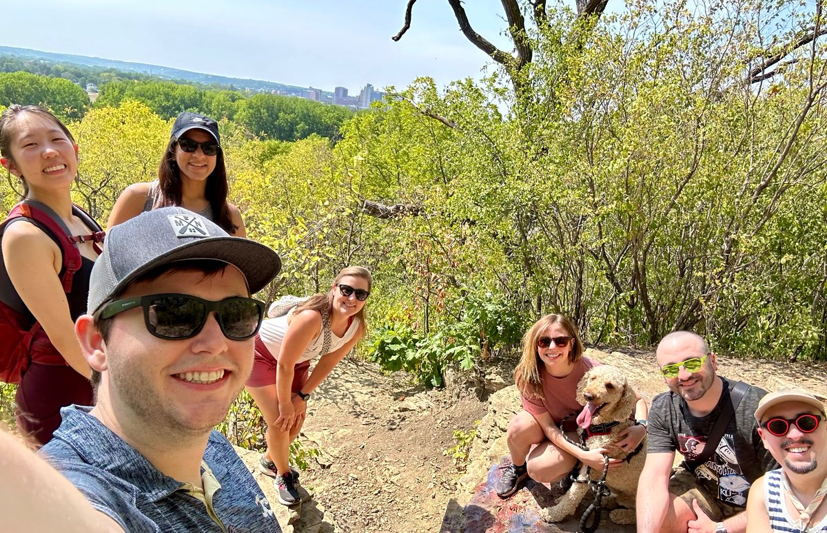 Spending time outside is important for #wellness. Thank you to our social committee for getting some fellows out to hike in the beautiful Minnesota weather at Quarry Hill 🍂