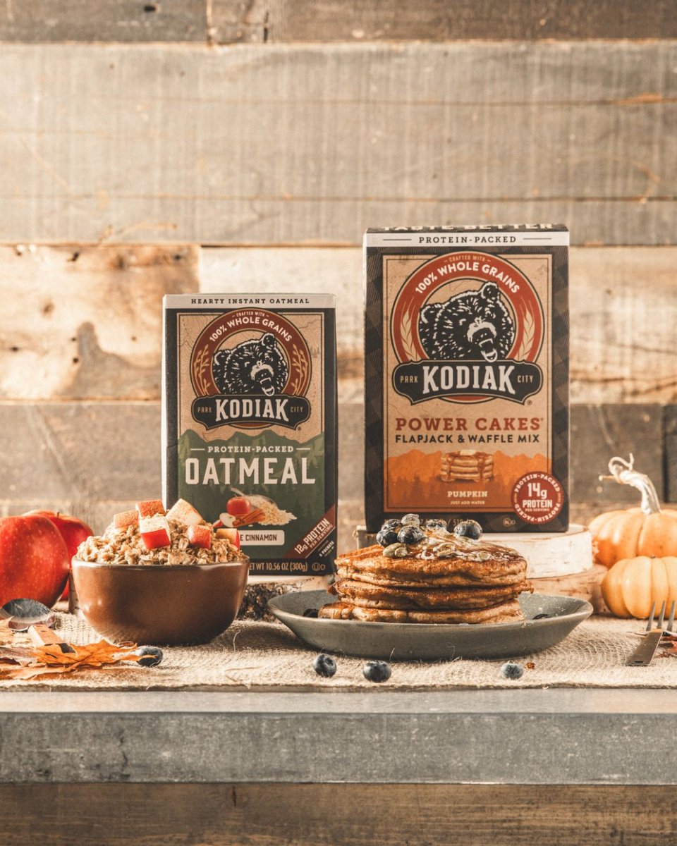 Fall flavorites coming in HOT. Warm up this fall with our NEW Kodiak ® Apple Cinnamon Oatmeal and the return of our Pumpkin Power Cakes ® Mix. Use the store locator to grab a box (or five): kodiakcakes.com/pages/store-lo…