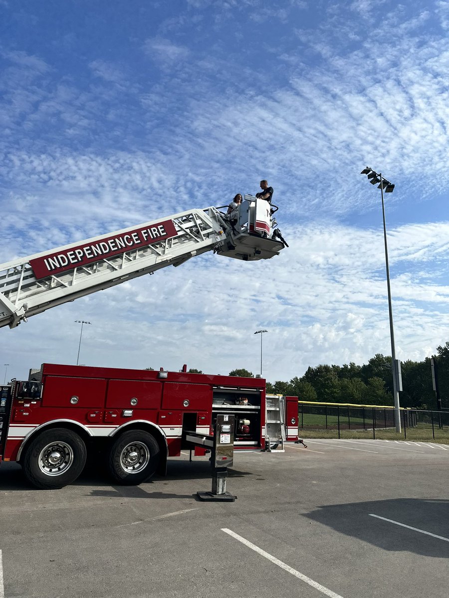Pumper 2 and Truck 2 participating in a demonstration with Truman Early Education