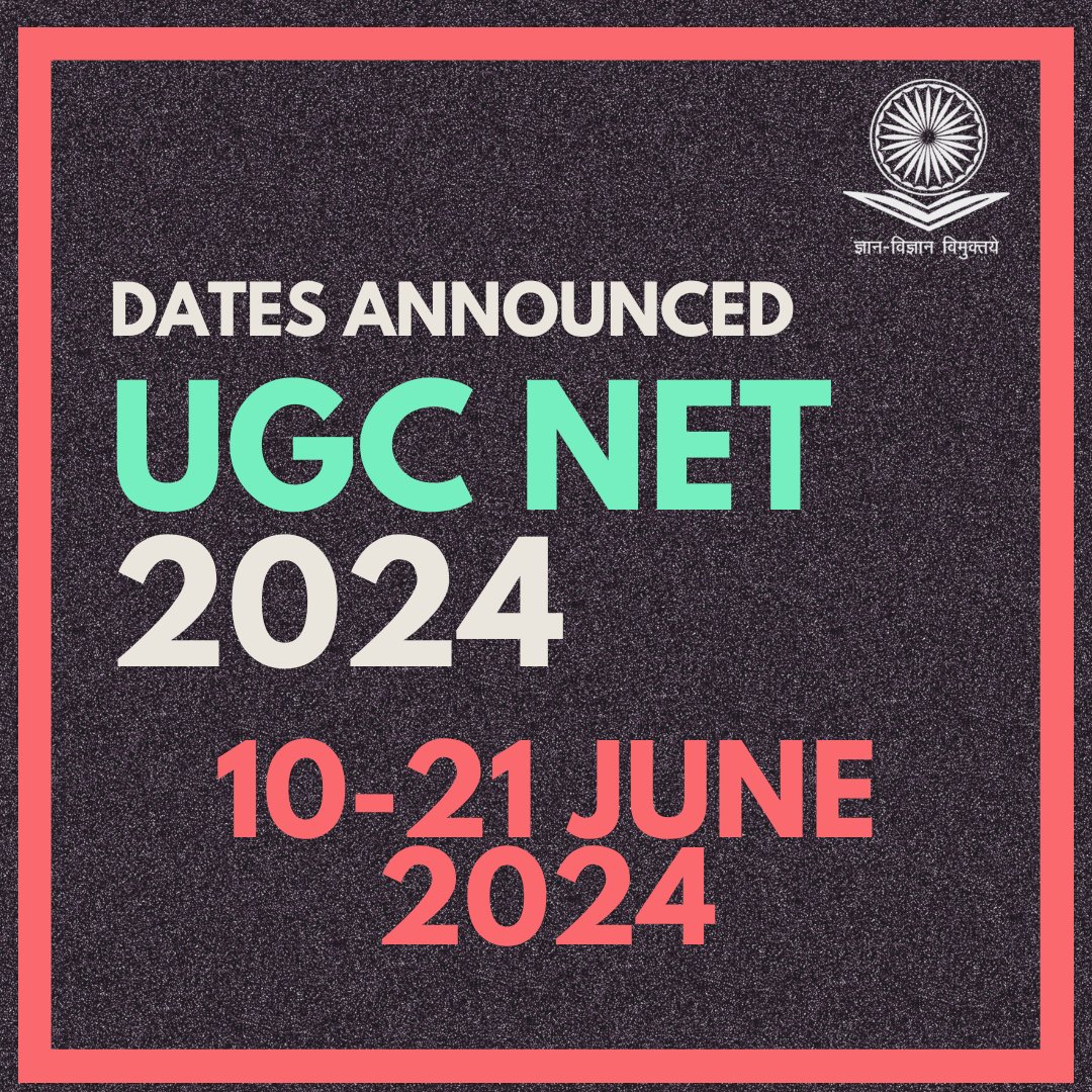 ugc_india's tweet image. For the Academic year 2024-25, UGC- NET will be conducted by NTA 

📅10 June - 21 June 2024. 

For more details please visit nta.ac.in