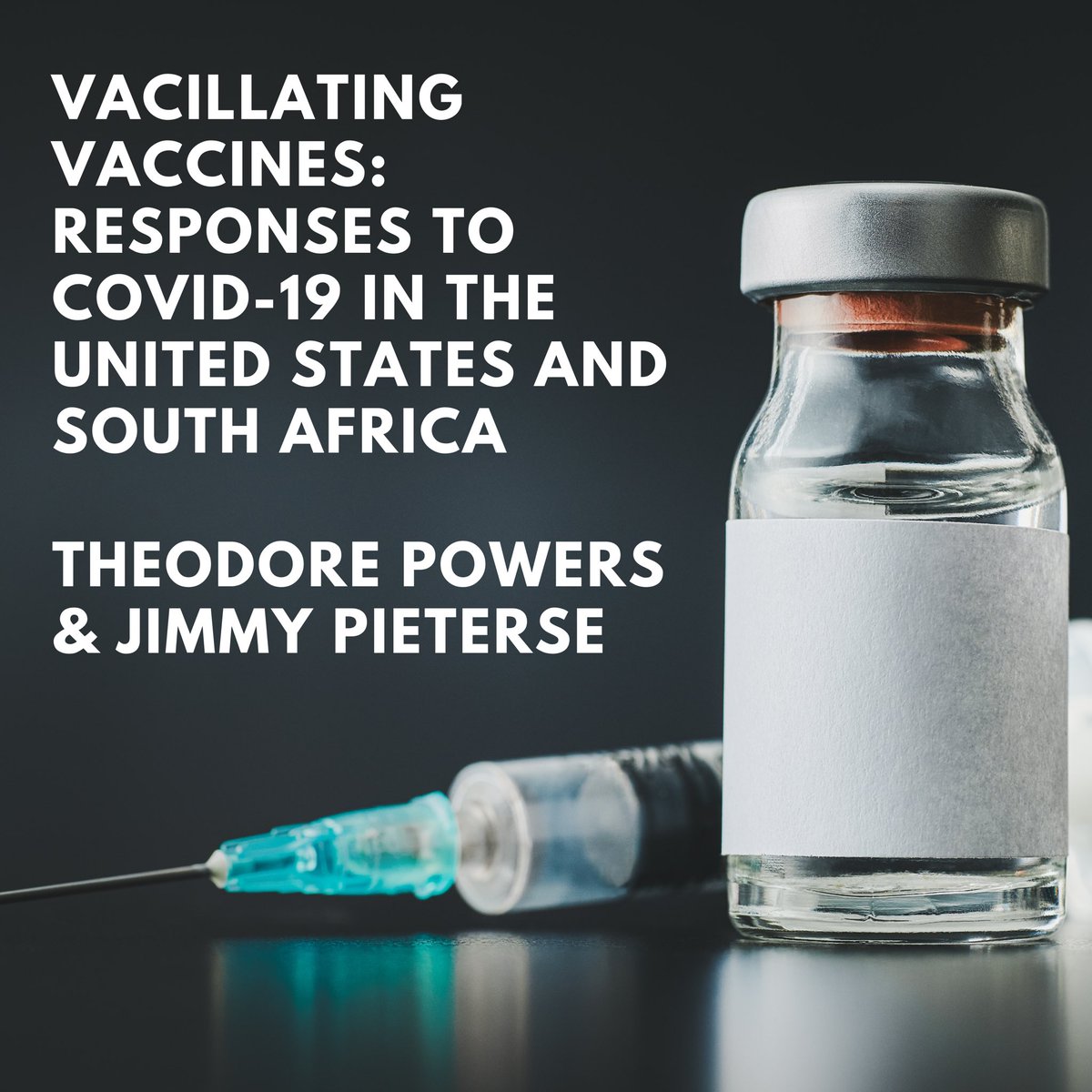 NEW PUBLICATION | 📄

A new publication co-authored by Dr Jimmy Pieterse titled "Vacillating vaccines: responses to Covid-19 in the United States and South Africa" is now available!

Check it out here: tr.ee/hMwO23aLXq

#universityofpretoria
