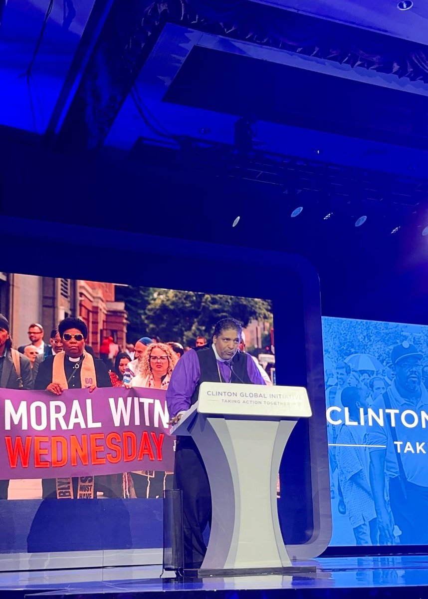 RevDrBarber's tweet photo. It is of the highest moral imperative for all people to address the interlocking crises impacting people across the globe every day. 

Today, I joined #CGI2023 to speak on building a moral fusion movement that is rooted in love, truth &amp; justice. https://t.co/MVR4aNC1U0