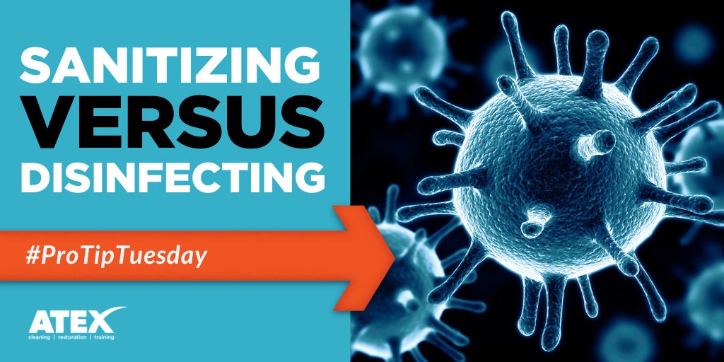 ATEXwholesale's tweet image. The EPA defines “sanitizing” as the process of killing bacteria on surfaces using chemicals. While similar, “disinfecting” refers to the process of killing viruses and bacteria on surfaces using chemicals.
#ProTipTuesday