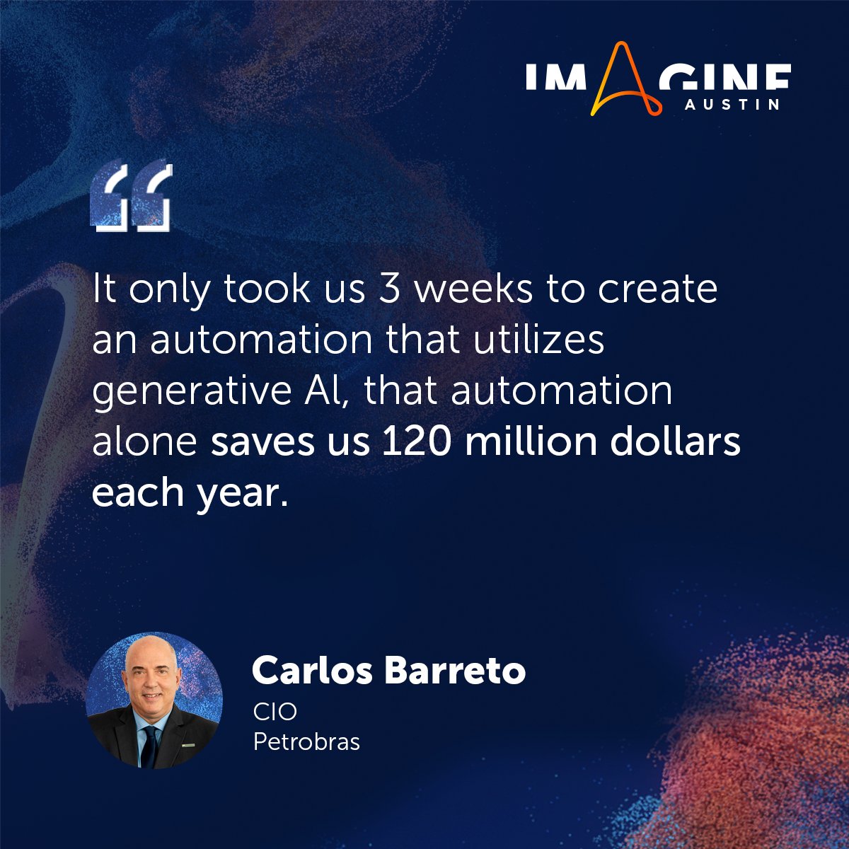 The next milestone for Petrobras's #automation &amp; #AI program?

Saving 1 billion dollars. 

#Imagine2023