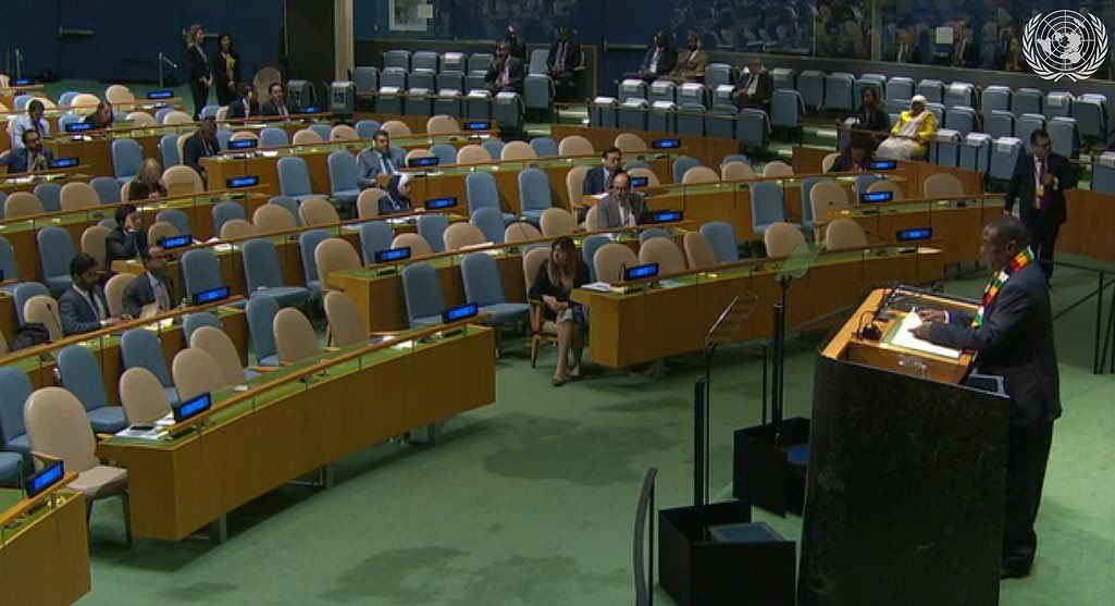 Zimbabwean President addressing the United Nations