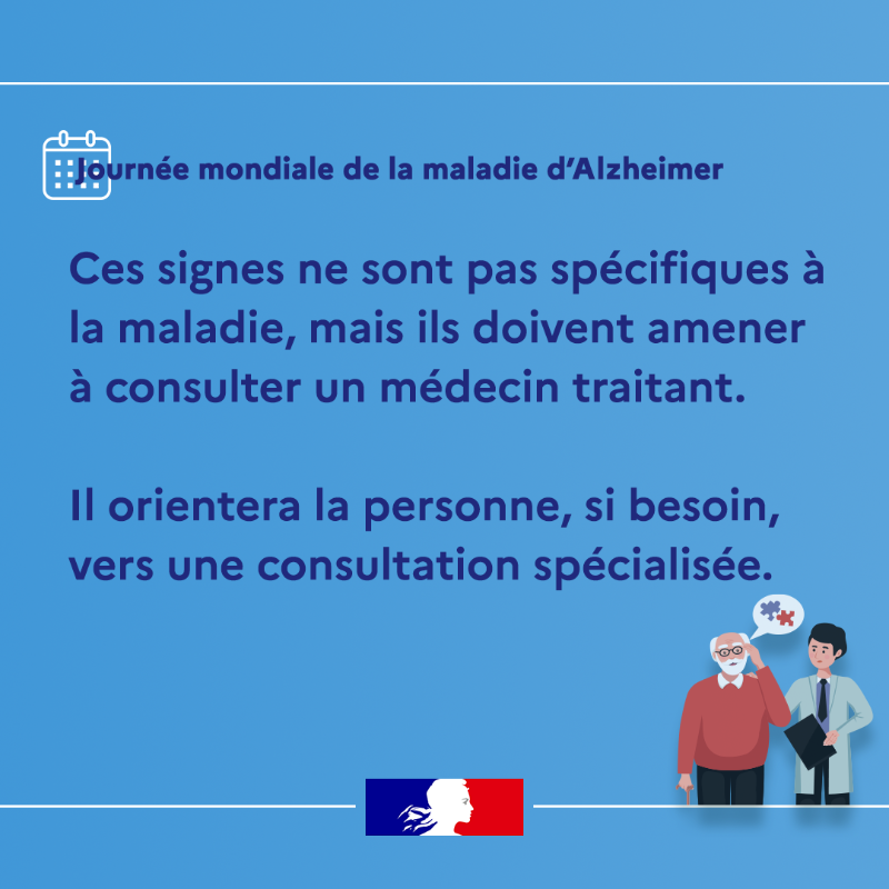 Sante_Gouv's tweet photo. 📅 #JournéeMondialeAlzheimer | La maladie d’#Alzheimer touche 23% de la population après 80 ans. 

Quels sont les premiers signes qui doivent alerter ? ⤵