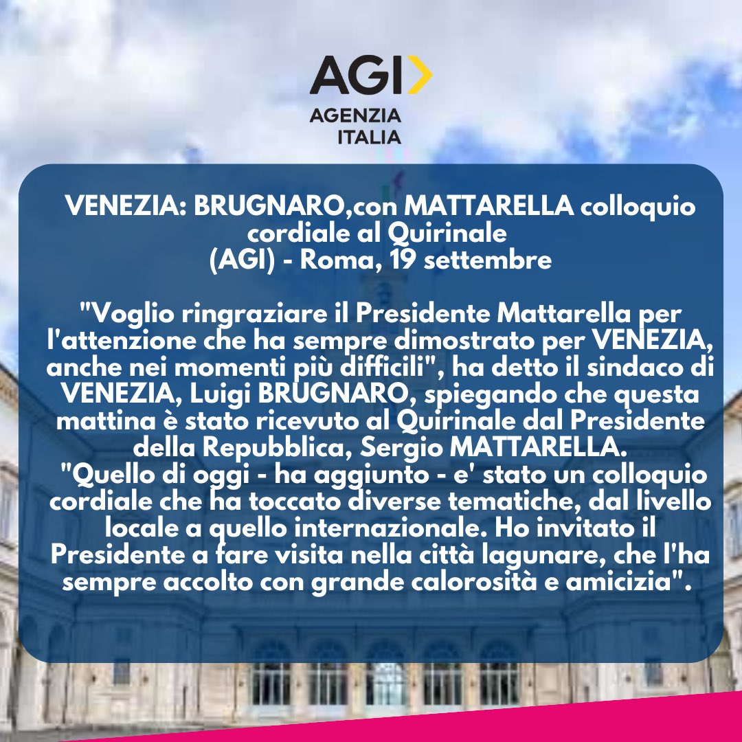 LuigiBrugnaro's tweet photo. Grazie Presidente 🇮🇹 https://t.co/SZqUOqqey4