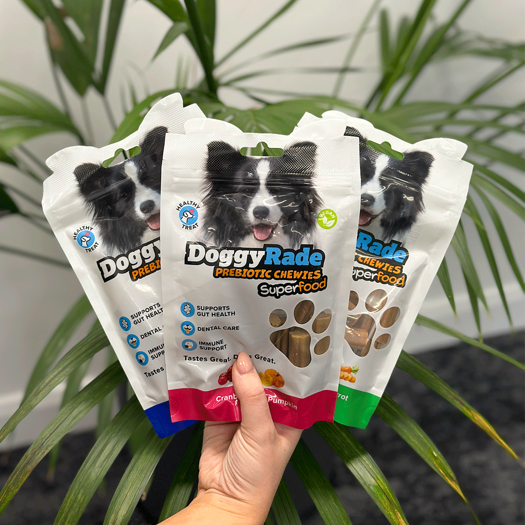 DoggyRade's tweet photo. The launch of our new prebiotic superfood chewies has been a big success! 🥰We’re getting great feedback.  Enjoy 10% off all flavors online 

🎁 Code: CHEWS10

https://t.co/MubZbwmmya

#chewies #superfood #happydog #dog #doglovers #doggyrade https://t.co/s1BHTJoHV4