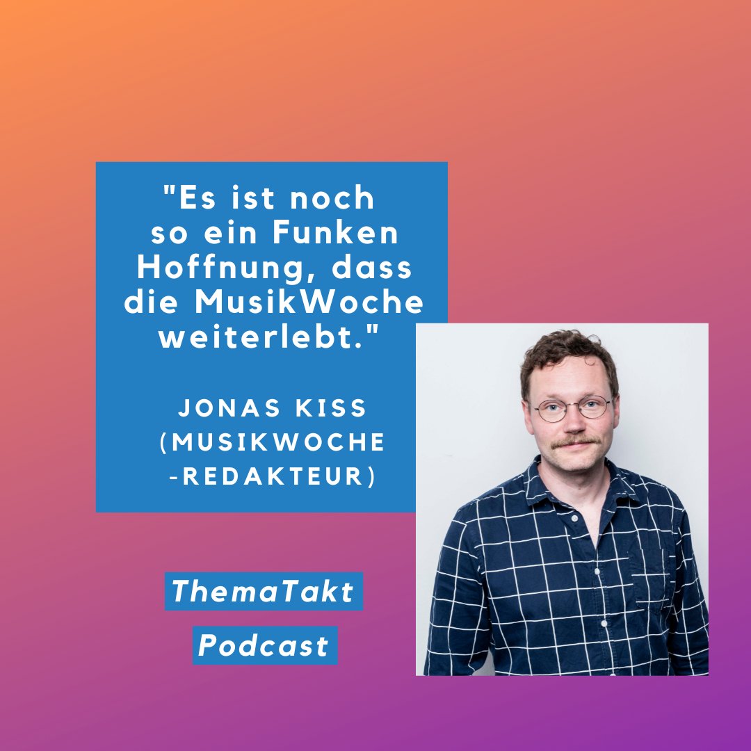 Tobias Wilinski (@tobiaswilinski) on Twitter photo Seit fast 8 Jahren ist Jonas Kiss Redakteur bei der <a href="/MusikWoche/">MusikWoche</a>. Der Zeitpunkt des Interviews ist hart: Der Verlag musste in diesem Jahr Insolvenz anmelden. Die Zukunft von Jonas und der MusikWoche ist unklar. open.spotify.com/episode/7nwfl3… Seit fast 8 Jahren ist Jonas Kiss Redakteur bei der <a href="/MusikWoche/">MusikWoche</a>. Der Zeitpunkt des Interviews ist hart: Der Verlag musste in diesem Jahr Insolvenz anmelden. Die Zukunft von Jonas und der MusikWoche ist unklar. open.spotify.com/episode/7nwfl3…