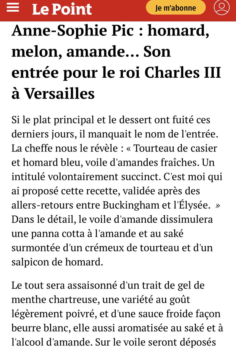 boujemaa_b's tweet photo. 1/4 des français ne mangent pas à leur faim : voilà le menu validé par la monarchie de #CharlesIII. #Macron prend affameur du peuple fait encore honte à la #France à #Versailles. #Homard bleu …Jean Miche sera t’il sous la table ? #DestitutionMacron #Louis16 #rendezLargent https://t.co/VMrJlzMn25