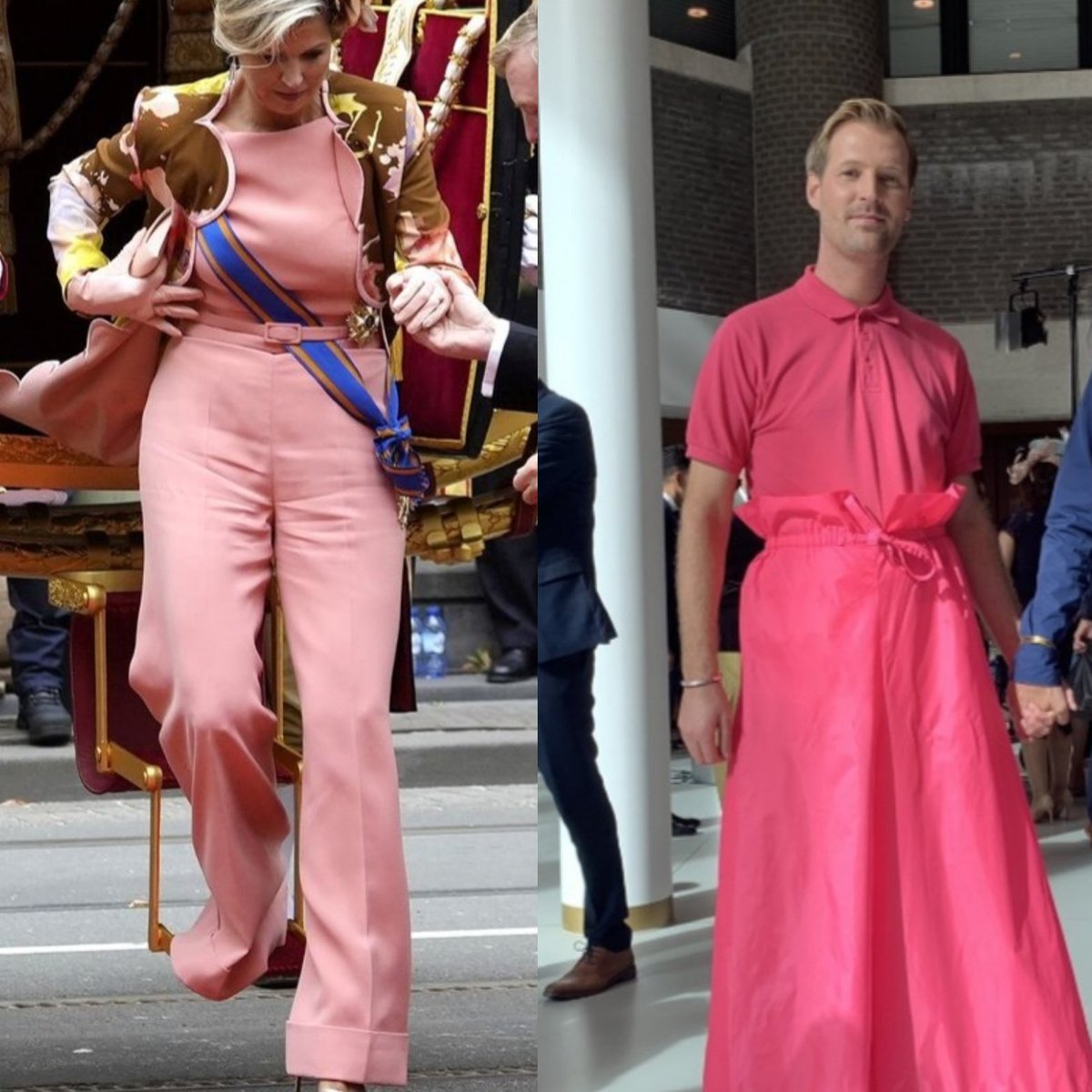 Het kan verkeren:
Maxima in een broek
Sjoerd in de jurk
#Prinsjesdag2023