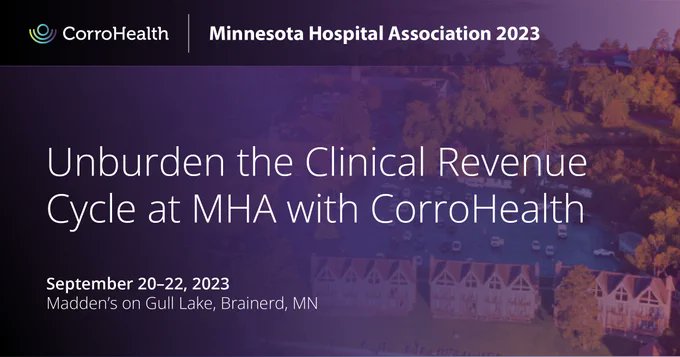 Ready to lighten the load? At #MHAAnnualMeeting, #Corrohealth, with Greg Goodale &amp; Violet Archuleta-Chiu, showcases how #ClinicallyLedHealthcareAnalytics can unburden the #ClinicalRevenueCycle. See you at MHA.