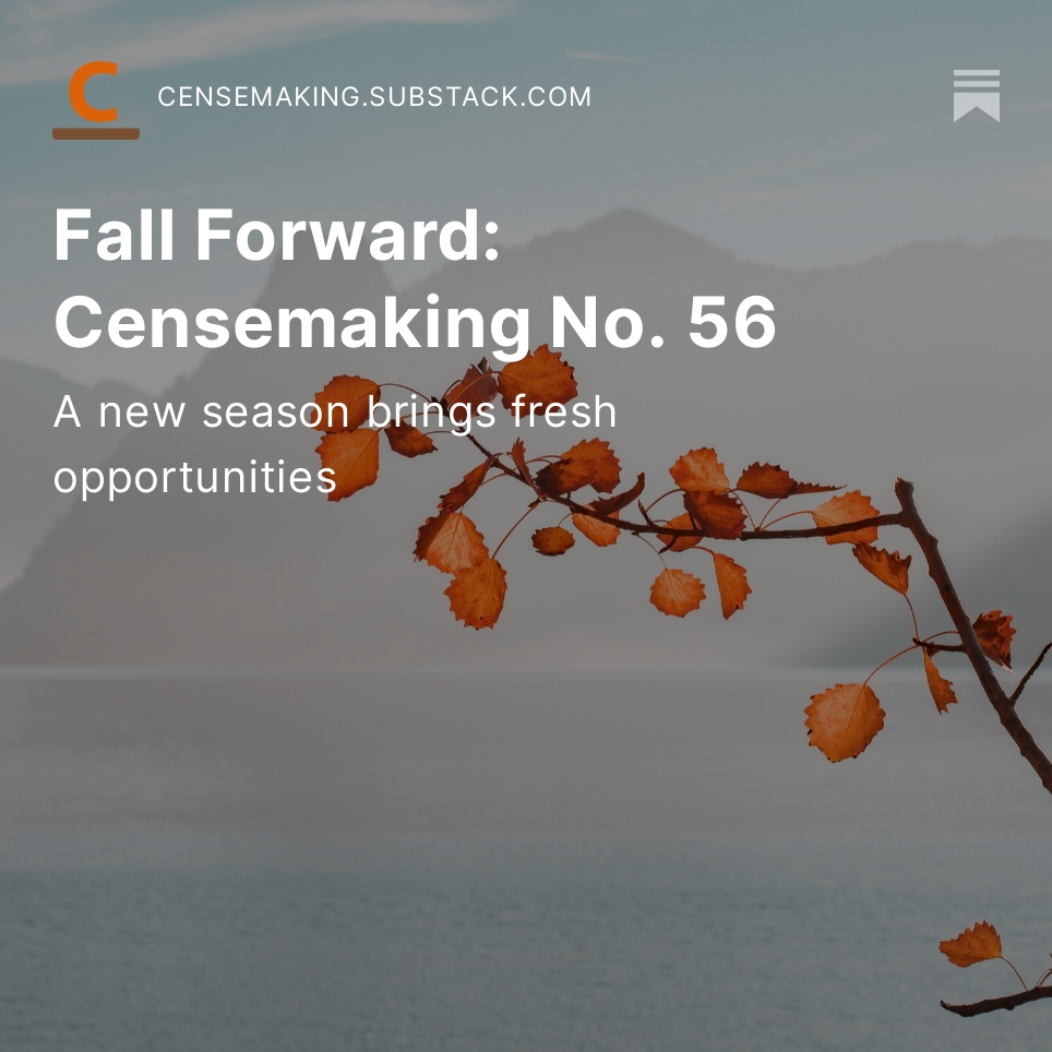 Our latest newsletter on innovation, design, and the psychology of change is out. Now on our new home censemaking.substack.com/p/fall-forward… #innovation